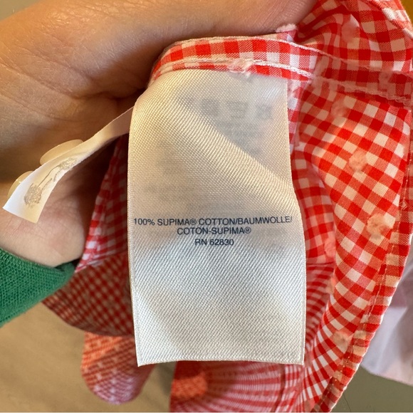 Lands End Size 8  Cotton Button Up Bundle x 3 Shirts Orange Pink Yellow‎ - Picture 9 of 9